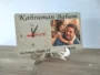 "Kahraman Babam" Tasarımlı Kişiselleştirilebilir Ahşap Masa Saati ve Fotoğraf Çerçevesi (15x25 cm)