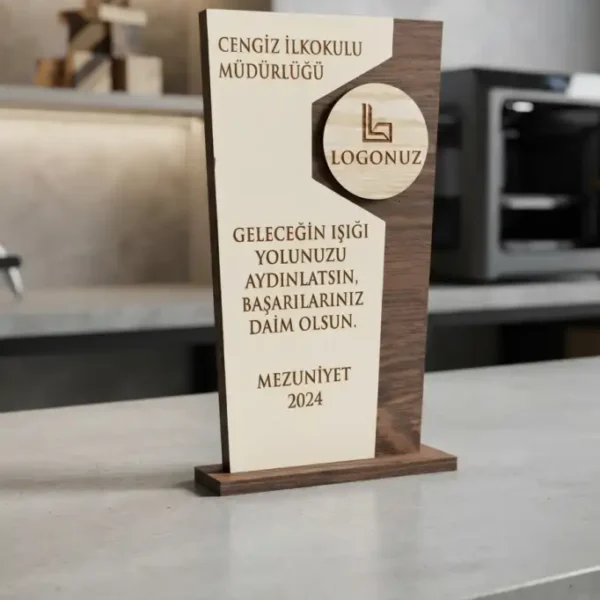 “Özel Tasarım Ahşap Mezuniyet Plaketi – Canlı Renklerle Ölümsüz Anılar (3mm MDF)”