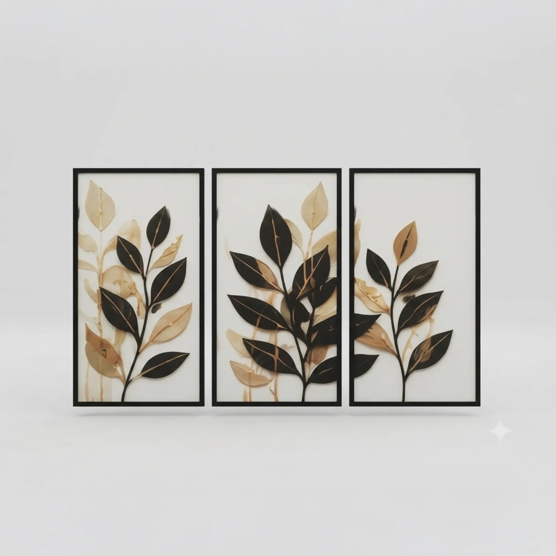 Doğanın Zerafeti: 3’lü Ahşap MDF Tablo Seti (20×40 cm, UV Baskı)