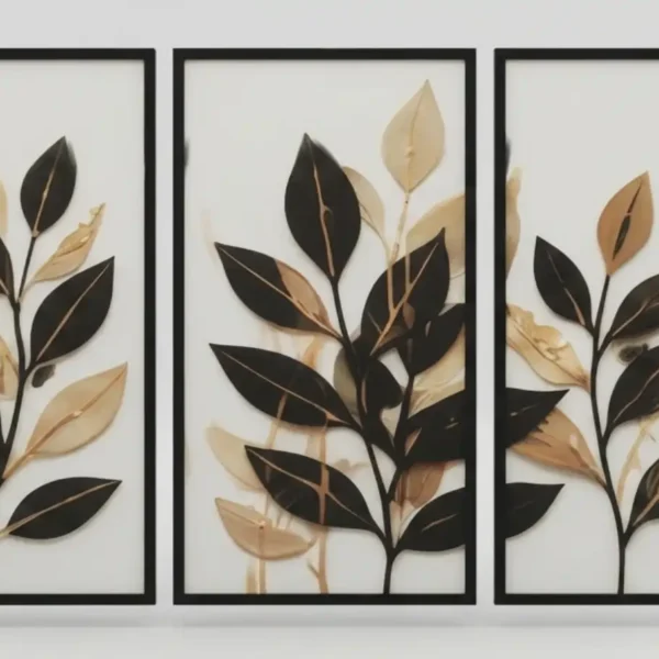 Doğanın Zerafeti: 3’lü Ahşap MDF Tablo Seti (20×40 cm, UV Baskı)