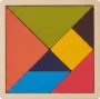 Eğitici ve Renkli Ahşap Tangram Zeka Bulmacası (7 Parçalı, Çoklu Boyut Seçenekleri)
